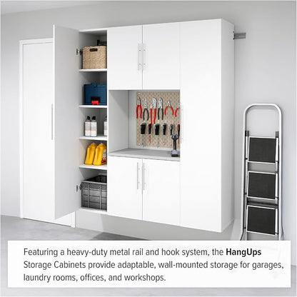 Prepac HangUps 30" Upper Garage Cabinet, Bathroom Cabinet Wall Mount, Ideal for Garage, Kitchen and Laundry Organization 30" W x 24" H x 16" D, White