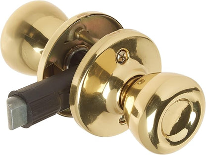Kwikset Mobile Home Interior Passage Door Knob, Handle for Closet and Hallway Doors, Non-Locking Doorknob in Polished Brass (Pack of 6)