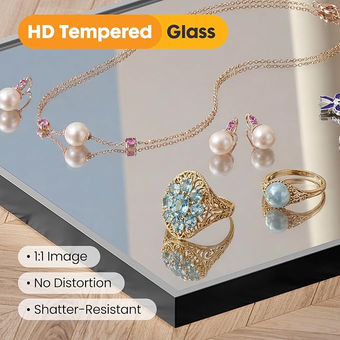 Sweetcrispy Bathroom Mirror, 30" x 40" Rectangle Wall Mount Mirrors | Modern Vanity Mirror with Tempered Glass, Metal Frame, for Home Decor, Anti-Rust, Black