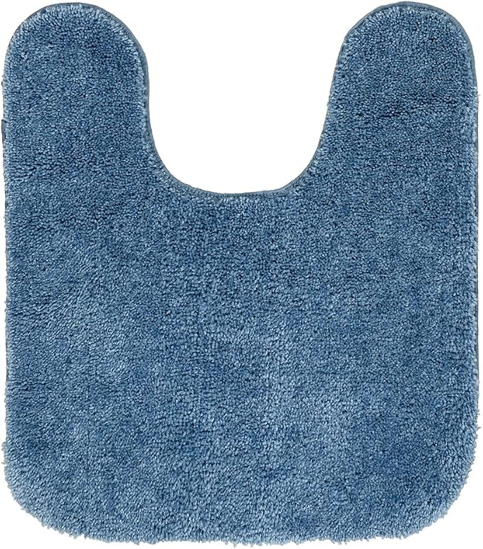Garland Rug Traditional Nylon Washable Basin Blue 3 Piece Set - Lid, Contour, Bath Rug - Soft, Absorbent, and Stylish for Your Bathroom