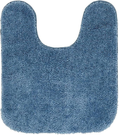 Garland Rug Traditional Nylon Washable Basin Blue 3 Piece Set - Lid, Contour, Bath Rug - Soft, Absorbent, and Stylish for Your Bathroom