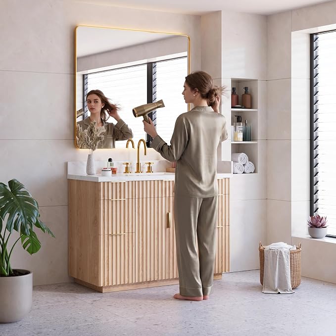 48 inch Bathroom Vanity with Sink and Countertop,Solid Wood, 1.5 inch Carrara White Quartz Bath Vanity, 2 Soft Closing Doors,4 Dovetail Drawers,3 Tilt Drawer