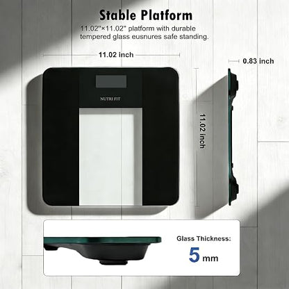 Digital Bathroom Scale for Body Weight Loss 0.1lb High Accuracy | Tempered Glass, 0.1lb Precision, 400lb Capacity, Larg Backlit LCD Display, Step-On Technology, Weight Loss for Home Fitness