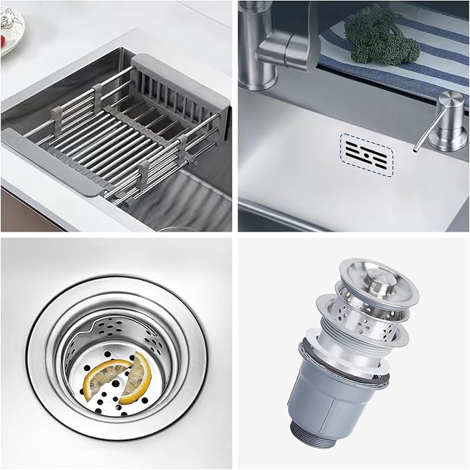 32 x 18 Inch Drop in Kitchen Sink, Nano-Coated Topmount Single Bowl Stainless Steel Sink with Drain Kit Baskets