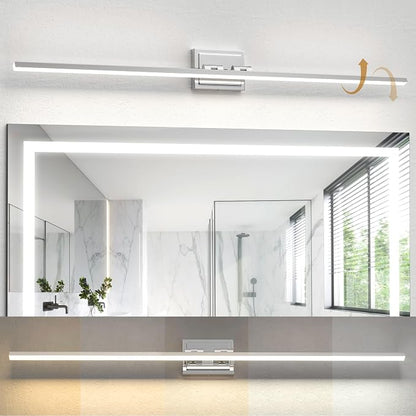 48 Inch Modern Bathroom Light Fixture, 30W 5CCT Dimmable LED Chrome Bathroom Vanity Lights Over Mirror, Vanity Lights for Bathrooms Restroom Mirror- ETL Certified