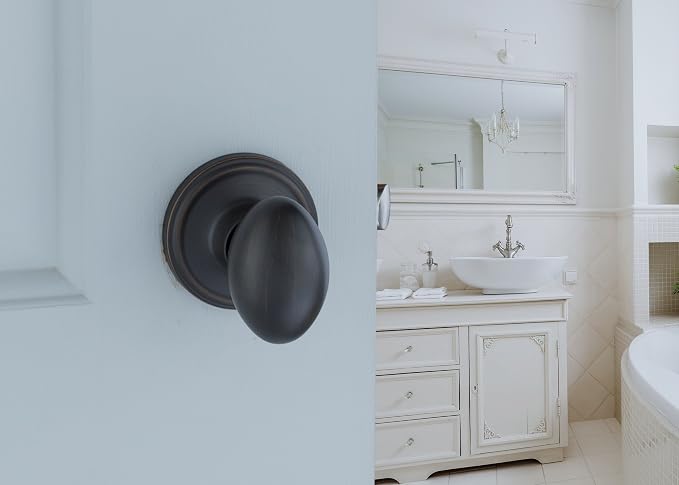 Copper Creek EK2020TB Egg Door Knob, Passage Function, 1 Pack, in Tuscan Bronze
