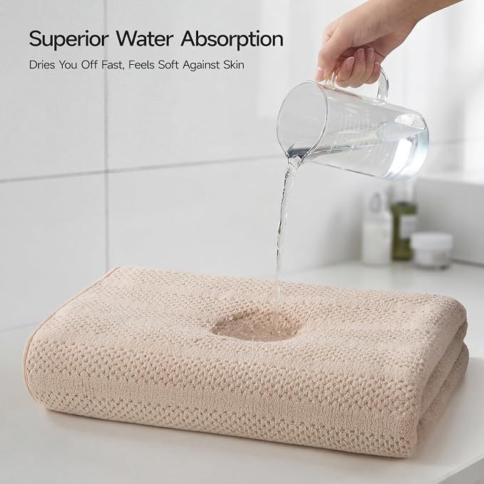 ecolook Microfiber Bath Towels Set of 4, 31 x 63 Inch Extra Large Bath Towel Set, Super Soft & Highly Absorbent, Quick Dry Lightweight Towels for Bathroom, Gym, Spa, Pool & Travel, Camel