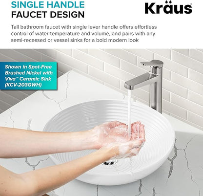 KRAUS Indy Bathroom Faucet for Vessel Sink in Matte Black, KVF-1410MB