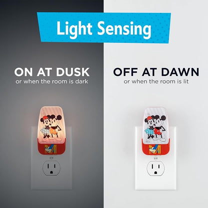 Disney Mickey and Minnie Night Light for Kids Plug in | LED Nightlight Plug Into Wall, Birthday Gift for Boy Girl Toddler Baby, Kids Room Bedroom Bathroom Nursery Essentials