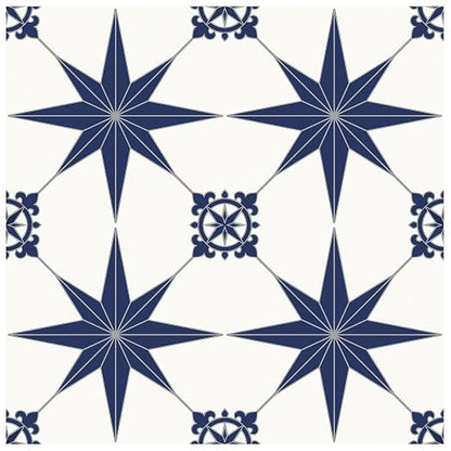 MORCART 20PCS 7.87" x 7.87" Peel and Stick Floor Tile, Blue Star | Self-Adhesive DIY Vinyl Flooring, Removable and Waterproof Tile Sticker for Bathroom, Kitchen, Wall, Bedroom, Stairs