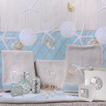 Avanti Linens - Bathroom Towel Set, 100% Soft and Absorbent Cotton Hand, Fingertip & Bath Towel, Coastal-Inspired Home Decor, Set of 3 (Seaglass)