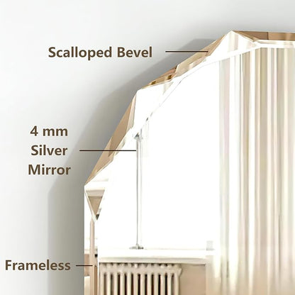 30x36 Inch Bathroom Mirrors for Over Sink, Round Frameless Mirrors for Wall | Beveled Bathroom Mirror, Bathroom Vanity Circle Mirror for Bedroom Living Room Entryway Home Decor