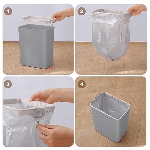 3 PACK - Small Trash Can with Lid for Bathroom - Automatic Trash Cans | Bedroom, Kitchen, Office - 2.5 Gallon Slim Smart Garbage Can Touchless - Motion Sensor Trash can Bathroom ( Grey )