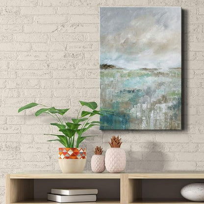 Renditions Gallery Canvas Nature Wall Art Home Paintings & Prints Rustic Cloudy Ocean Coastal Canvas Abstract Artwork Decorations for Bedroom Living Room Office Kitchen - 24"x36" LT02