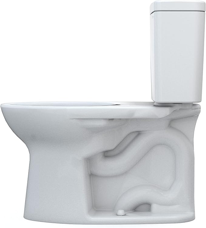 TOTO Drake Two-Piece Elongated 1.6 GPF Universal Height TORNADO FLUSH Toilet with CEFIONTECT, Cotton White - CST776CSFG#01