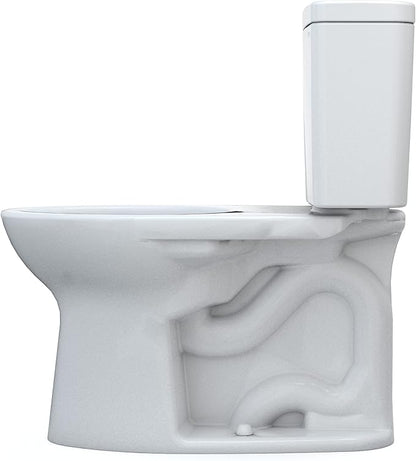 TOTO Drake Two-Piece Elongated 1.6 GPF Universal Height TORNADO FLUSH Toilet with CEFIONTECT, Cotton White - CST776CSFG#01