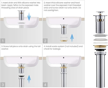 Solid Brass Single Handle Bathroom Sink Faucet with Pop Up Drain, High Arc Cubic Spout Lavatory Faucet | Corrosion-Resistant, Modern Design, Easy to Install (Chrome, KBF1002)