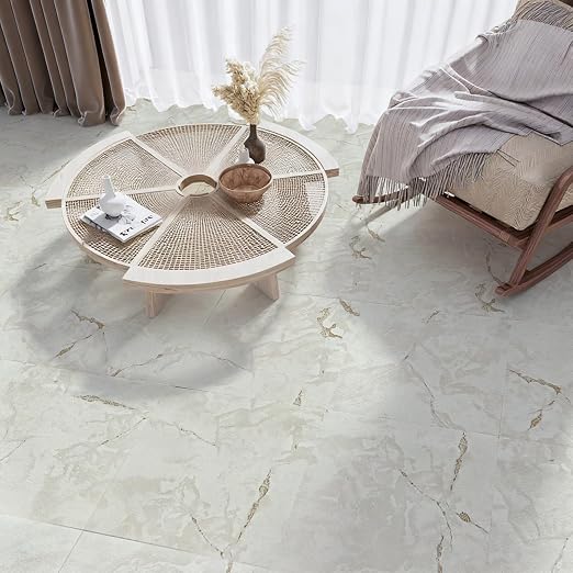 Art3d 30-Pack Peel and Stick Floor Tiles, 12" x 12", White Grey Vein Marble | Anti-Slip, Waterproof, Stain-Resistant, Simple to Clean, Durable, Premium Vinyl, Ideal for Kitchen, Dining Room, Bedrooms