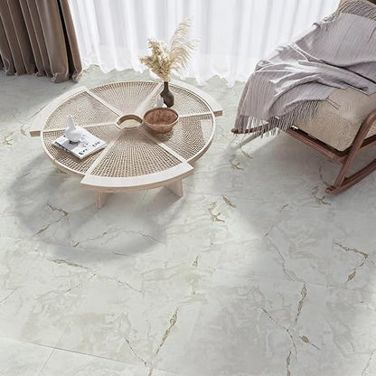 Art3d 30-Pack Peel and Stick Floor Tiles, 12" x 12", White Grey Vein Marble | Anti-Slip, Waterproof, Stain-Resistant, Simple to Clean, Durable, Premium Vinyl, Ideal for Kitchen, Dining Room, Bedrooms