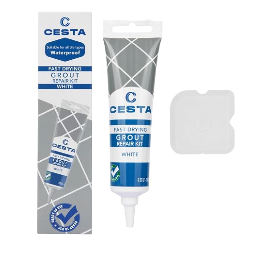 Tile Grout Repair Kit White - Fast Drying Premixed Grout Filler for Bathroom, Kitchen & Floor - Restore & Renew Tile Joints Line - Squeeze Tube with Applicator - Fills Cracks and Gaps (8.8 oz)