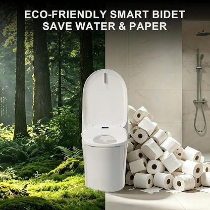Electric Bidet Toilet Seat, Heated Toilet Seat, Elongated White | Warm Water Wash, Warm Air Dryer, Self-Cleaning Nozzle, Wireless Remote, LED Night Light, Soft-Close Lid, Easy Install