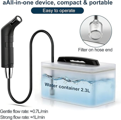 COSWE Portable Travel Bidet Electric Rechargeable Handheld Personal Bidet Sprayer for Hygiene Cleaning for Toilet with 2.3 liters Water container (Black), LIUW_JP2201