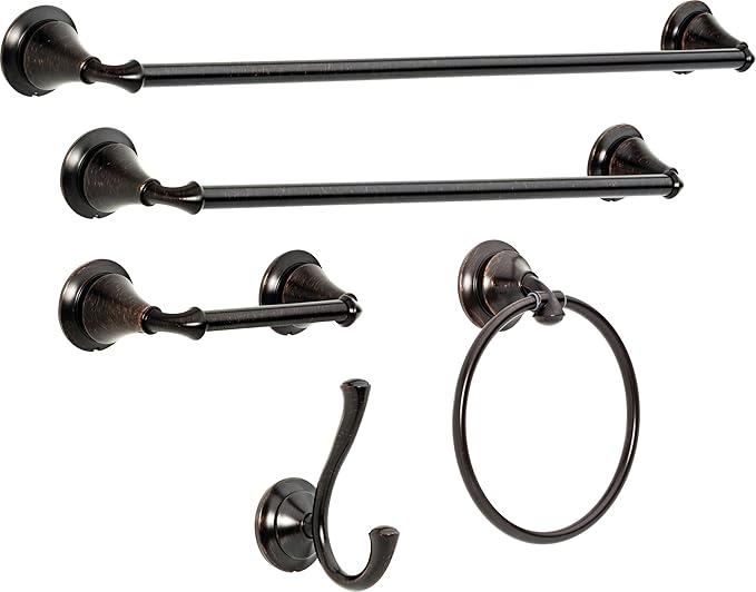 Delta Linden (1-Pack) Hand Towel Holder Venetian Bronze Towel Racks for Bathroom Wall Round Towel Ring Holder for Bath Towel Hanger for Kitchen, Bathroom Accessories 79446-RB