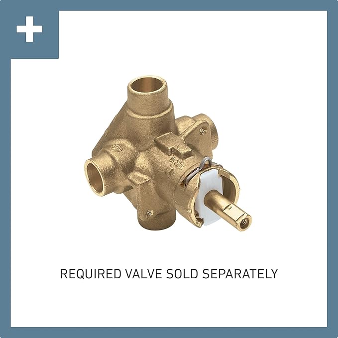 Moen Gibson Posi‐Temp Pressure Balancing Modern Tub and Shower Trim with 8‐Inch Rainshower, Valve Required, Brushed Nickel, T3003EPBN