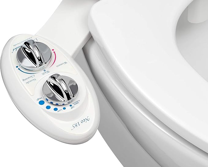 LUXE Bidet NEO 185 White and Elongated Toilet Seat Bundle