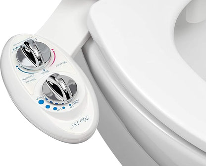 LUXE Bidet NEO 185 White and Elongated Toilet Seat Bundle