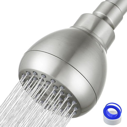 High Pressure Shower Head - Powerful Bathroom Pressure Boosting Showerhead - Perfect Universal Replacement for Rain Shower Heads(Brushed Nickel)