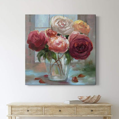 Renditions Gallery Rose Society Wall Art, Premium Gallery Wrapped Canvas Decor, Ready to Hang, 32 in H x 32 in W, Made in America Print
