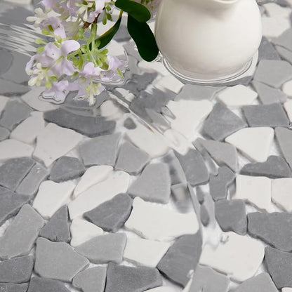 Grey Pebble Mosaic Tile, 12"x12" Backsplash Tiles, 5 SqFt | Slip-resistant Sliced Pebble for Bathroom, Kitchen, Shower Floors, Walls & Outdoor Areas, Mesh-Backed Easy to Install