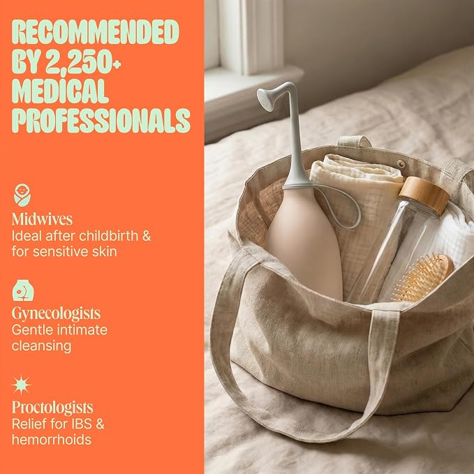 Butt & Intimate Shower 3.0 – Mobile Travel Bidet & Sustainable Intimate Shower, Replaces Wet Wipes, Saves Toilet Paper, Portable Handheld Bidet, Travel Bag Included, BPA-Free - Soft Sand