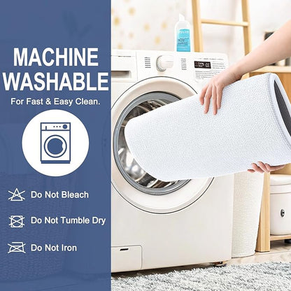 OLANLY Memory Foam Bathroom Runner Rugs 59x20, Absorbent Long Mat, White | Soft Quick Dry Bath Rugs, Non-Slip Carpet, Machine Washable Mat for Bathroom Floor, Tub and Shower, Home Decor Accessories