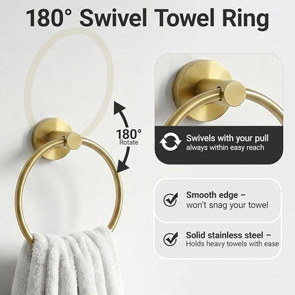 24-Inch Wall Mounted Towel Racks for Bathroom, 4-Piece Towel Bar Set | Rust-Resistant SUS 304 Stainless Steel, 4-Piece Towel Bar Set, sturdy wall mount, space-saving humid bath towel storage rack