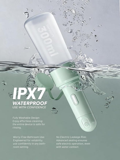 Electric Portable Bidet Sprayer Bottle Handheld for Women & Men, Travel Bidet Portable for Travel, Personal High Pressure Hygiene for Backpacking & Camping (VMASSTONE EPB-001 Mint Green)