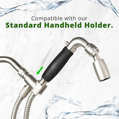 High Sierra® Solid Lead-Free Metal Handheld Shower Head, Built-in Trickle Valve, Patented single Nozzle Never Clogs. Shower Hose and Holder Not Included. Ultra Low Flow 1.5 GPM. Chrome