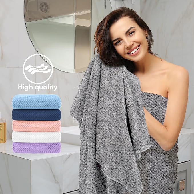 HOMEXCEL 6PK Bath Towel Set, 24x48 in, Absorbent&Quick Dry Towels for Hotel | Ultra Soft, Lightweight Towels for Bathroom, Spa and Beauty Parlor, Multicolor