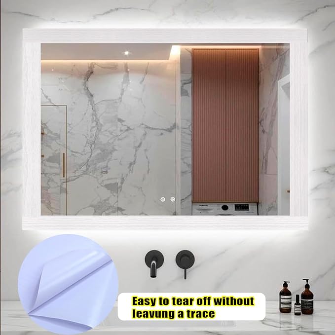Teemall 10M Black Wood Grain Removable PVC Waterproof Border Wall Decor Removable Self Adhesive Kitchen Bathroom Tiles Sticker Wallpaper 4.2x390 (White, 4" x 390")