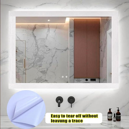 Teemall 10M Black Wood Grain Removable PVC Waterproof Border Wall Decor Removable Self Adhesive Kitchen Bathroom Tiles Sticker Wallpaper 4.2x390 (White, 4" x 390")