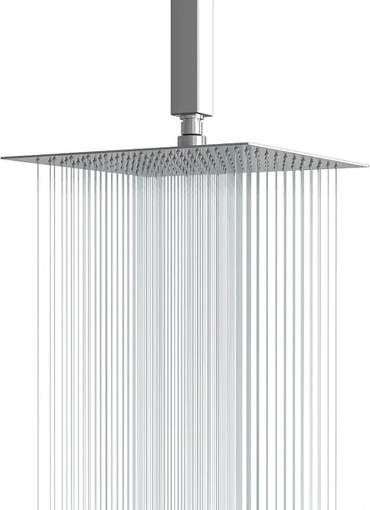 Lordear Rain Shower Heads High Pressure, Rainfall Showerhead for Bathroom Fixed Mount, 16 Inch Large Square High Flow Shower Head (Chrome)