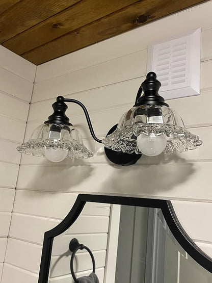 Farmhouse Bathroom Light Fixtures Black Vanity Lights for Bathroom 2 Light Vanity Light Fixtures