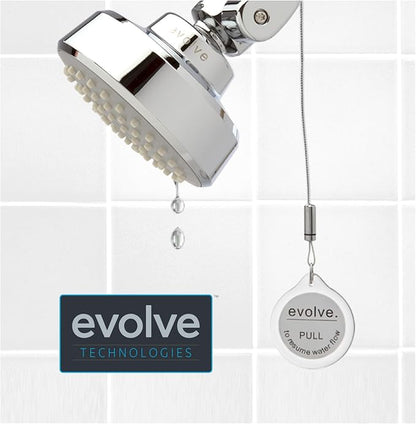 Evolve ShowerStart Multifunction Shower Head with Thermostatic Shut-Off Valve | 1.50 GPM High Pressure | Water Saving | Hot Water Standby | Energy Saving Fixed Showerhead | Easy Install | Chrome