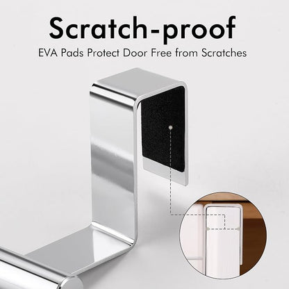 KES Over The Cabinet Door Towel Rack, 2 Pack, Polished Steel | Fit Cabinet Doors Under 1" Thick, EVA Pads, Kitchen Towel Bar Rack, Dish Towel Holder, SUS304 Stainless Steel