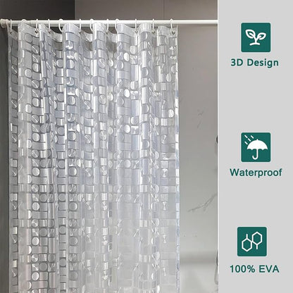 Shower Curtain Liner, 100% Waterproof Peva Shower Curtains with 3 Duty Heavy Bottom Magnets and 12 Rust Proof Grommets, 72x72 Weighted Shower Liner for Shower Stall, Bathtubs