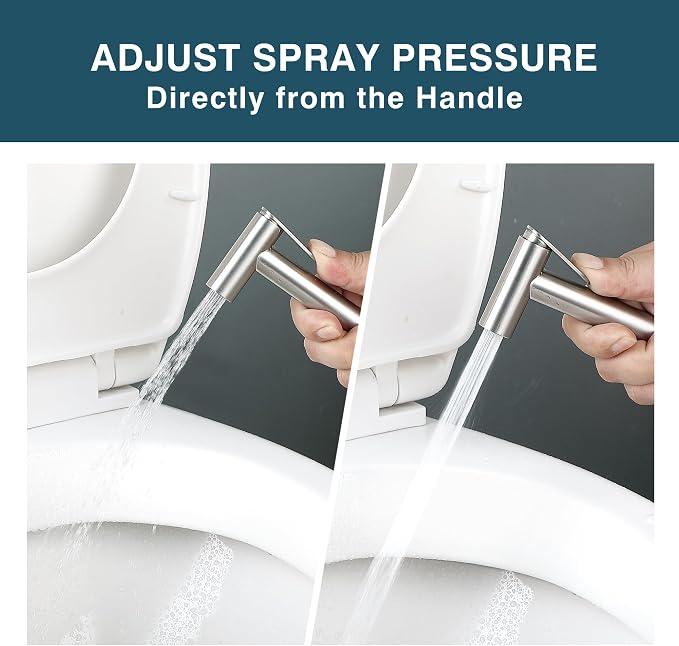 Bidet Sprayer for Toilet, Handheld Sprayer Kit, Cloth Diaper Sprayer Set - Stainless Steel - Vintage Style (Brushed Nickel)