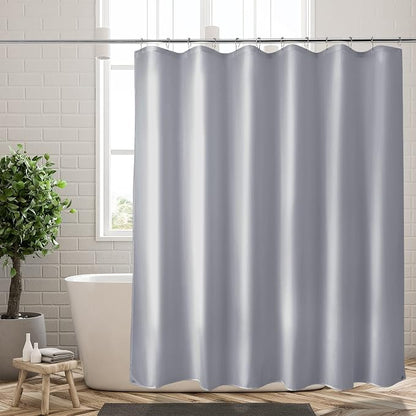 Titanker Fabric Shower Curtain Liner, Gray Shower Curtain Liner with 2 Magnets, 70 x 72 Inches, Cloth Shower Liner Waterproof Polyester, 85GSM, Easy Installation, Machine Washable, Blue Gray