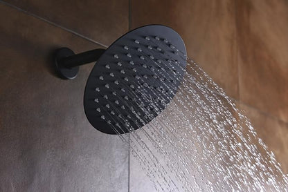 sumerain Black Shower Faucet, Matte Black Shower Fixtures Shower Mixer, Rough-in Valve Included | Shower Fixtures, Shower Mixer, Brass Rough-in Valve Included, 8 Inches High Pressure Stainless Steel Rain Shower Head