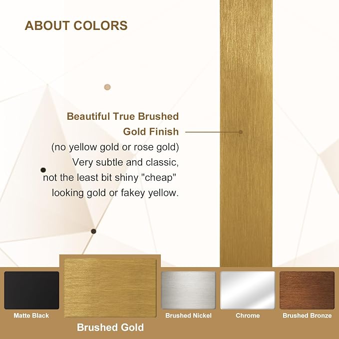 Square Wall Mirror for Bathroom, 24”x24” Brushed Gold Bathroom Mirror, Rounded Corner Metal Mirror in Premium Stainless Steel Frame Hangs Horizontal Or Vertical（No Rose Gold）